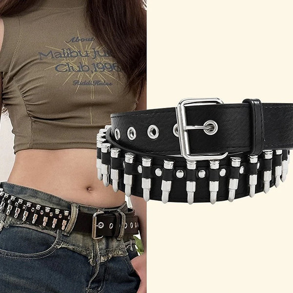 Cinturón de cuero estilo gótico, rock, punk