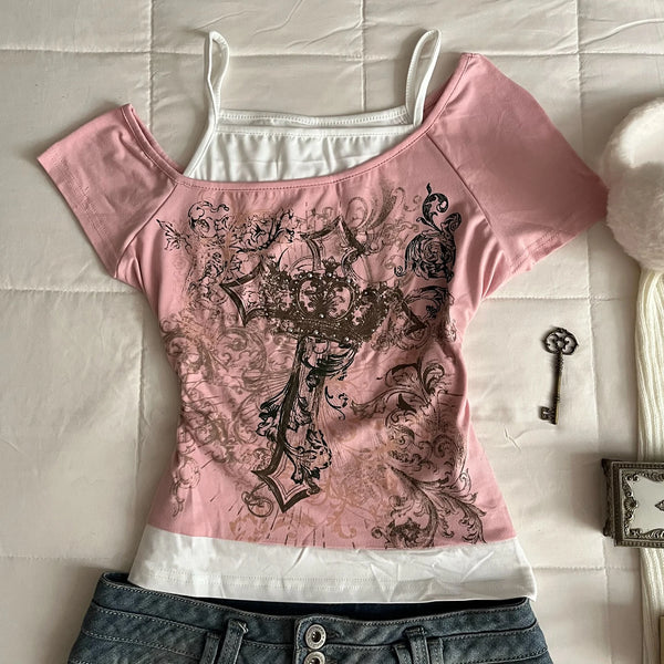 Y2K Top Para Mujer Dulce