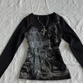 Blusa Punk Vintage para mujer Y2K
